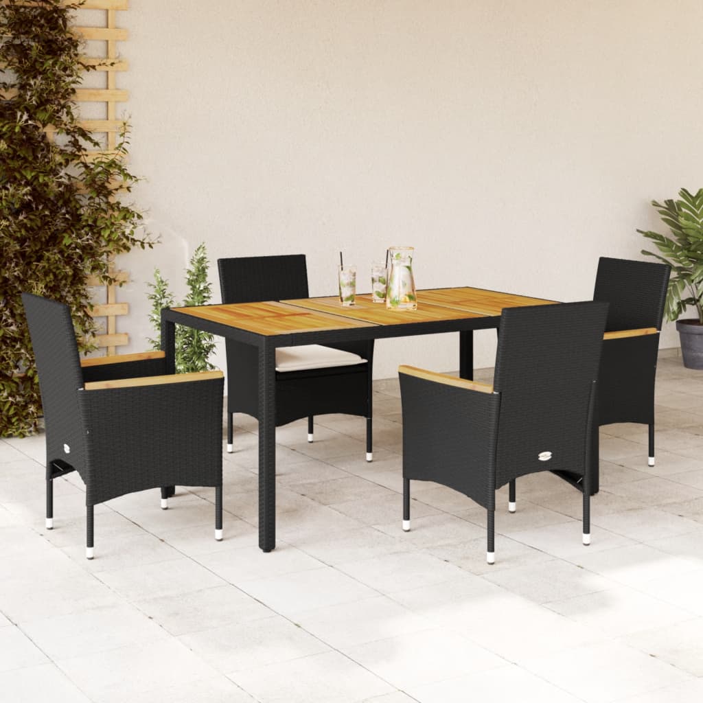 Set Mobilier Grădină Perne 9 Piese Poliratan/Lemn Acacia