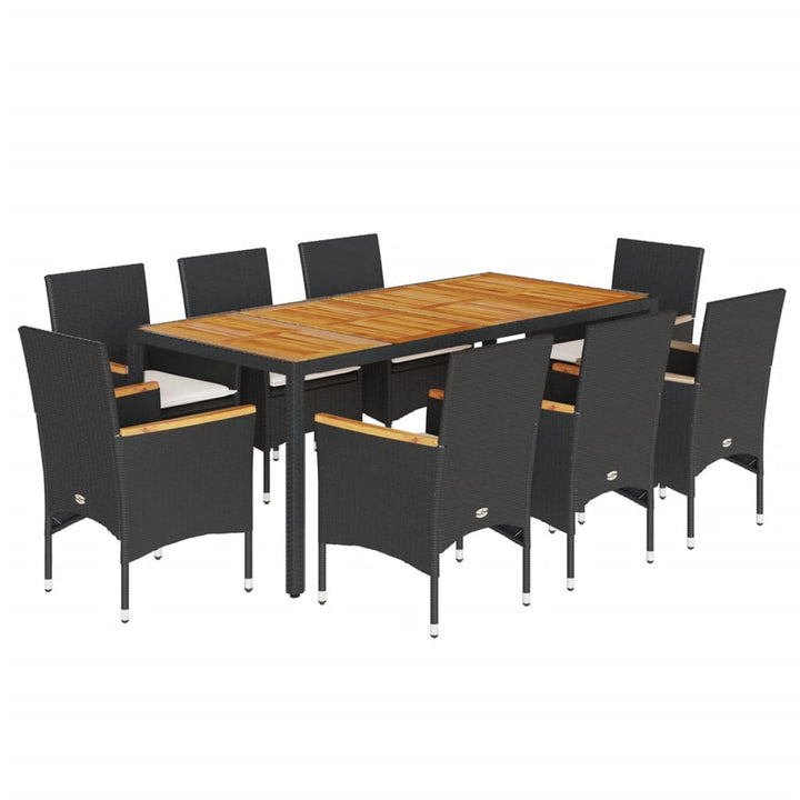 Set Mobilier Grădină Perne 9 Piese Poliratan/Lemn Acacia