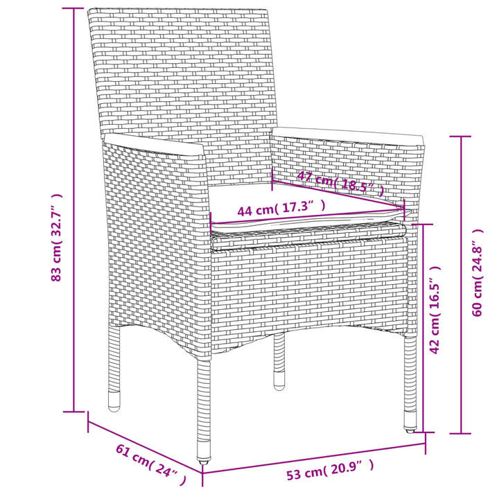 Set Mobilier Grădină Perne 9 Piese Poliratan/Lemn Acacia