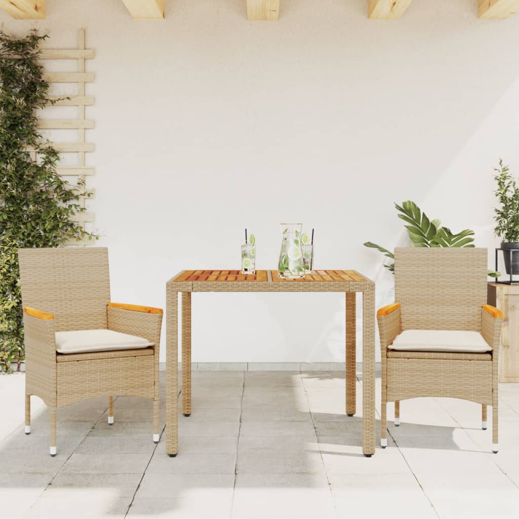 Set Mobilier Grădină Perne 9 Piese Poliratan/Lemn Acacia