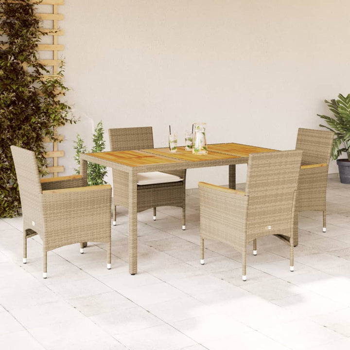 Set Mobilier Grădină Perne 9 Piese Poliratan/Lemn Acacia