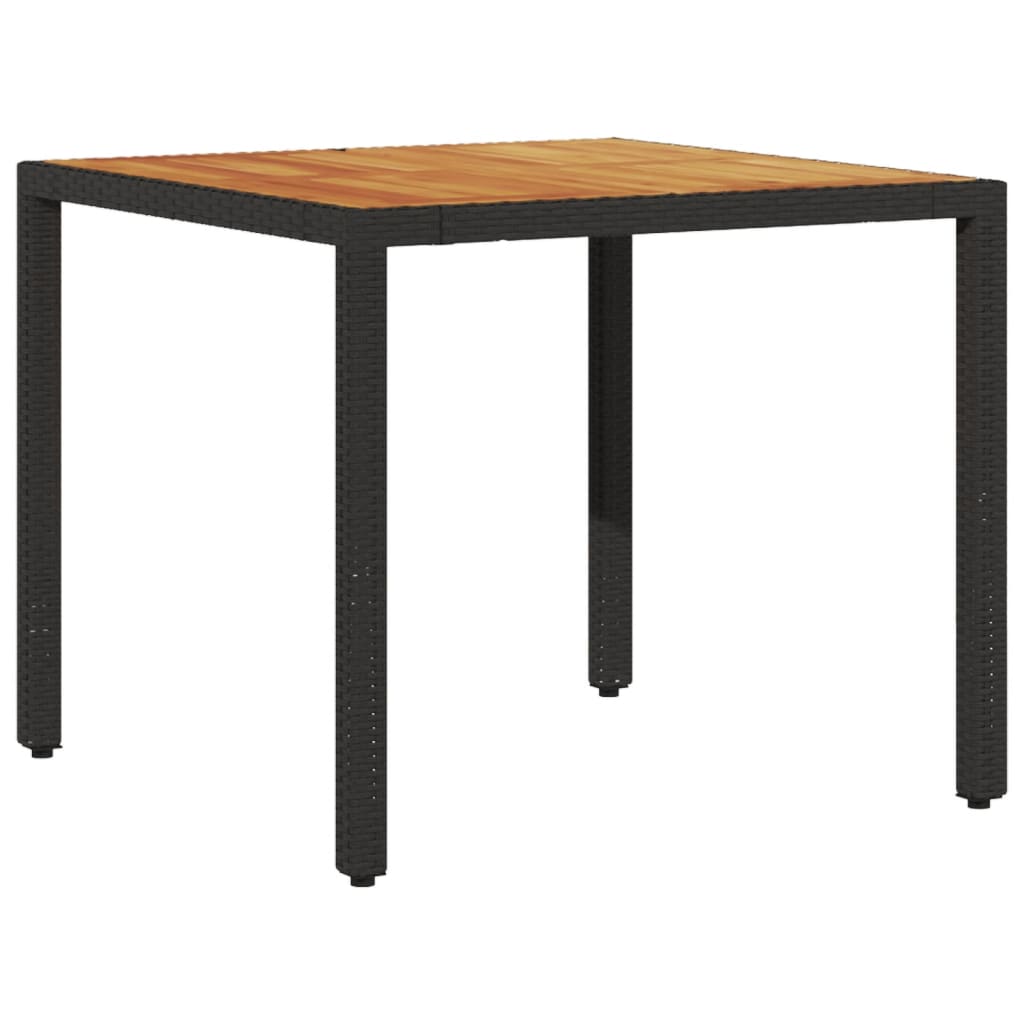 Set Mobilier Grădină Perne 5 Piese Negru Poliratan/Lemn Acacia