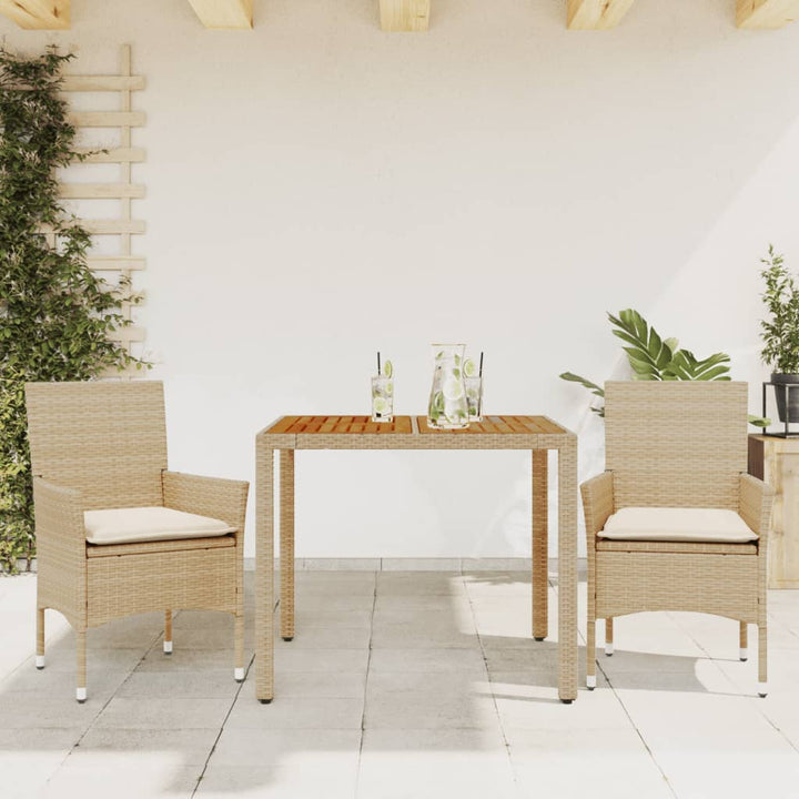 Set Mobilier Grădină Perne 5 Piese Negru Poliratan/Lemn Acacia