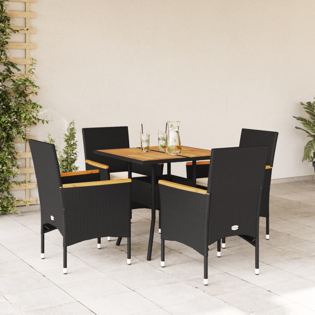 Set Mobilier Grădină Cu Perne 5 Piese Poliratan/Lemn Acacia