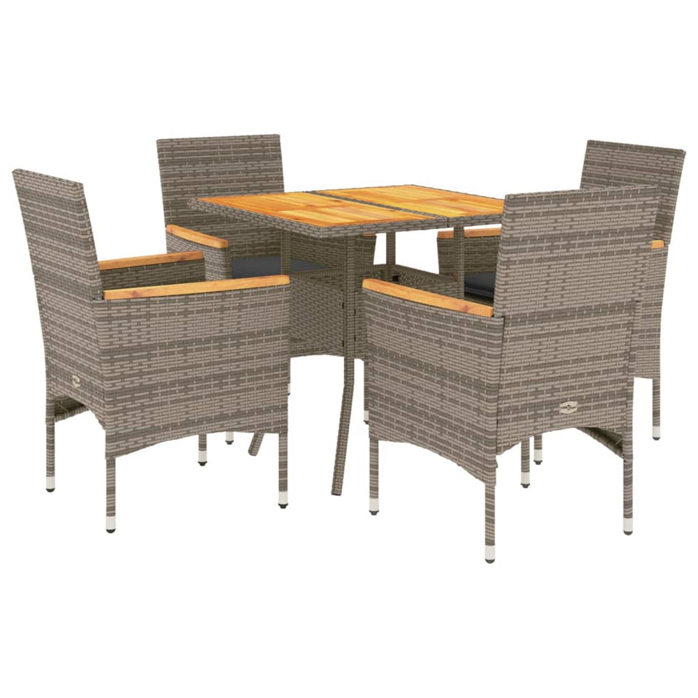 Set Mobilier Grădină Cu Perne 5 Piese Poliratan/Lemn Acacia