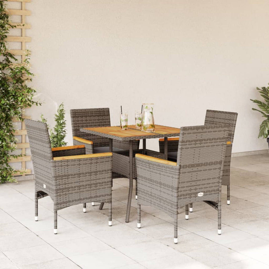 Set Mobilier Grădină Cu Perne 5 Piese Poliratan/Lemn Acacia