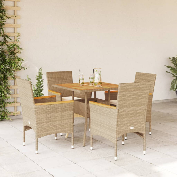 Set Mobilier Grădină Cu Perne 5 Piese Poliratan/Lemn Acacia