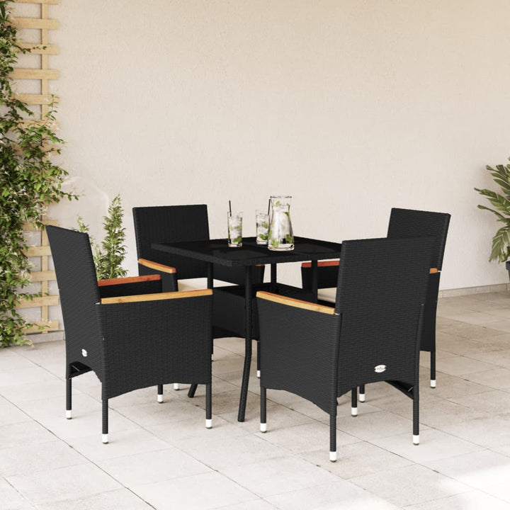 Set Mobilier De Grădină Cu Perne 3 Piese Poliratan&Sticlă