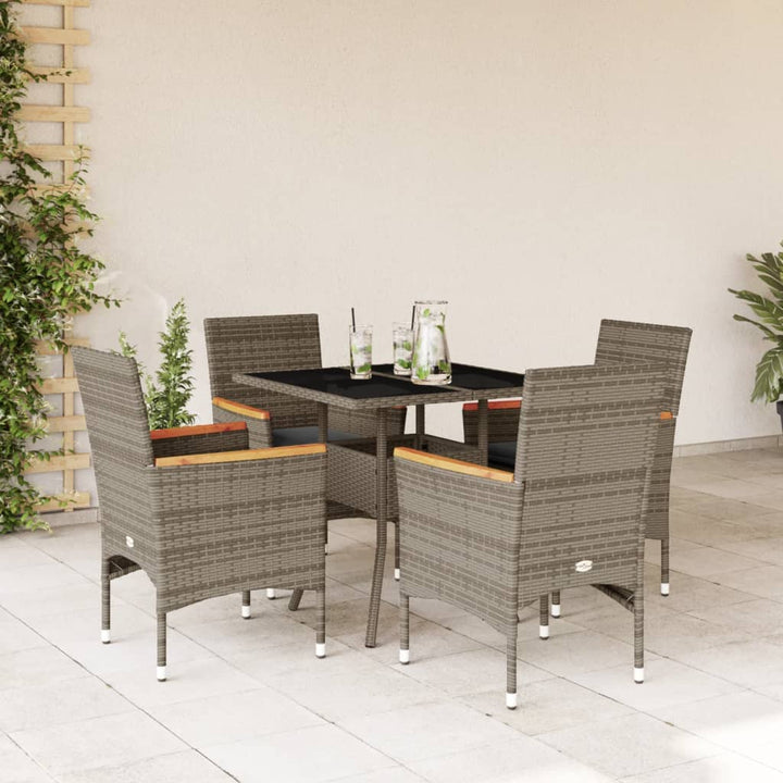 Set Mobilier De Grădină Cu Perne 3 Piese Poliratan&Sticlă