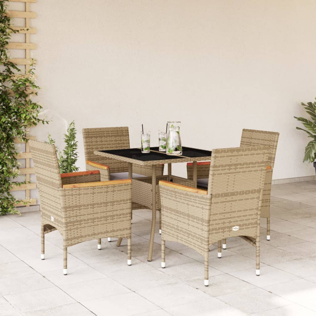 Set Mobilier De Grădină Cu Perne 3 Piese Poliratan&Sticlă