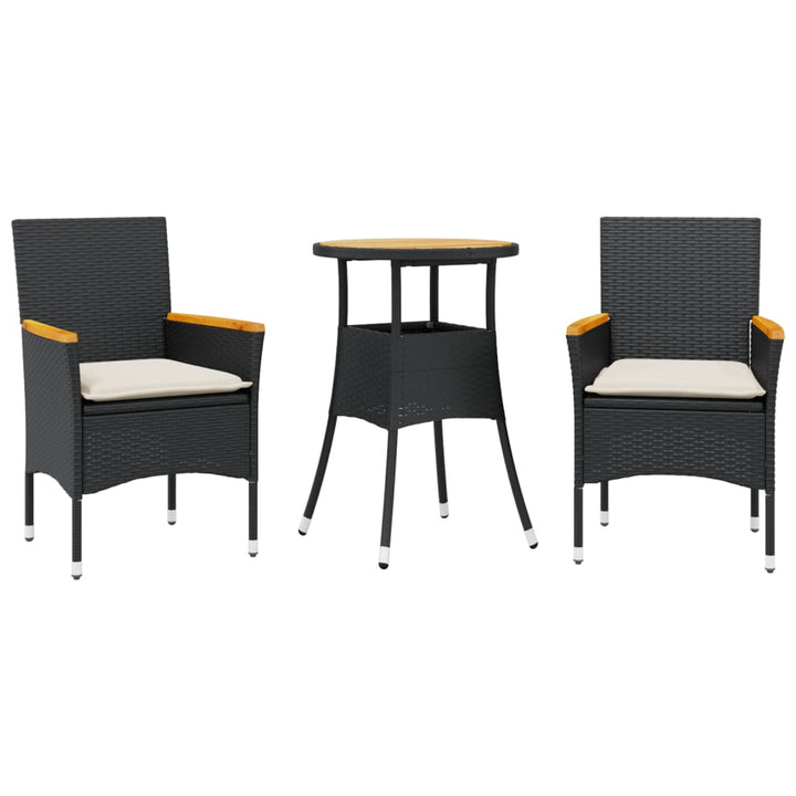 Set Mobilier Grădină Perne 3 Piese Poliratan/Lemn Acacia