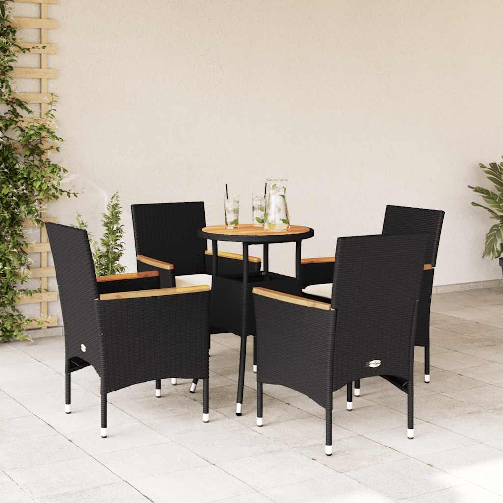 Set Mobilier Grădină Perne 3 Piese Poliratan/Lemn Acacia