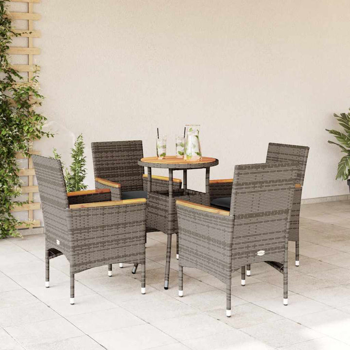 Set Mobilier Grădină Perne 3 Piese Poliratan/Lemn Acacia