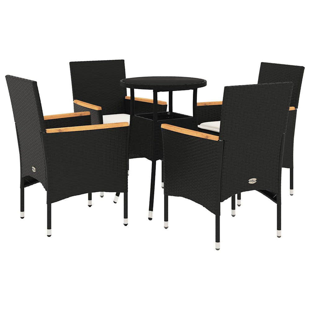 Set Mobilier De Grădină Cu Perne 5 Piese Poliratan&Sticlă