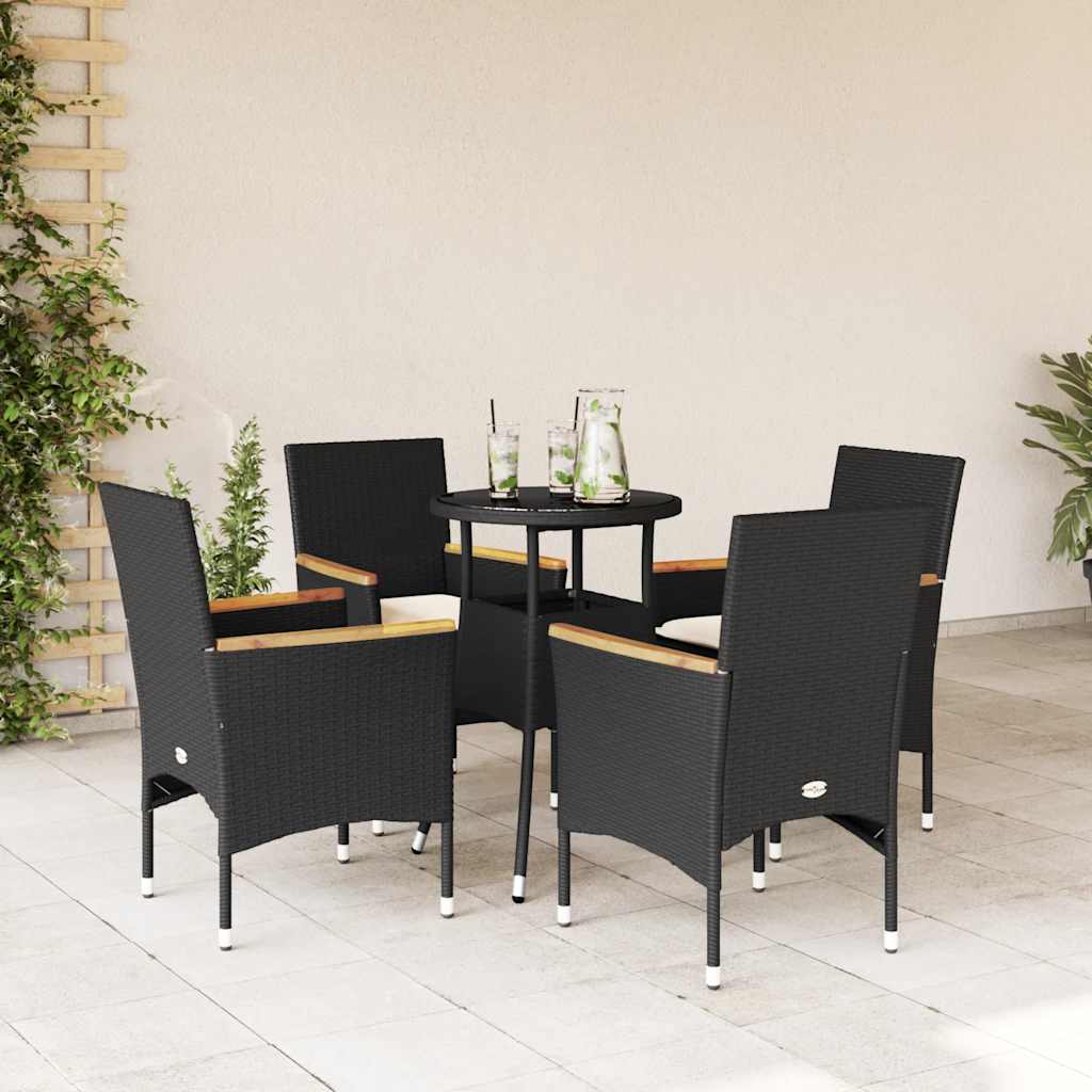 Set Mobilier De Grădină Cu Perne 5 Piese Poliratan&Sticlă