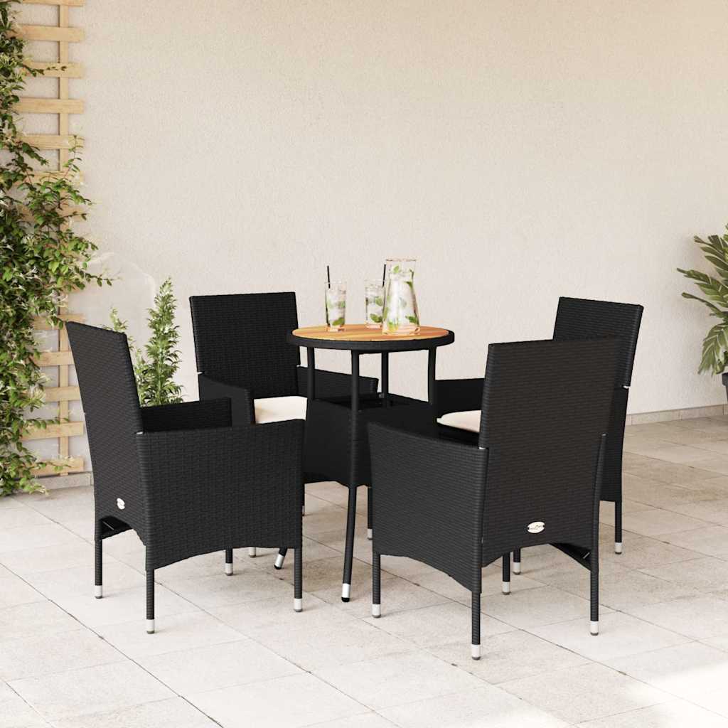 Set Mobilier Grădină Perne 3 Piese Poliratan/Lemn Acacia