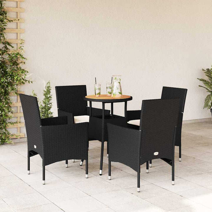 Set Mobilier Grădină Perne 3 Piese Poliratan/Lemn Acacia
