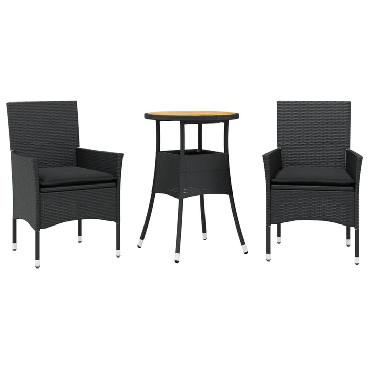 Set Mobilier Grădină Perne 3 Piese Poliratan/Lemn Acacia