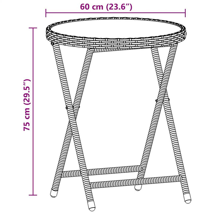 Set Bistro Cu Perne, 3 Piese, , Poliratan Și Sticlă