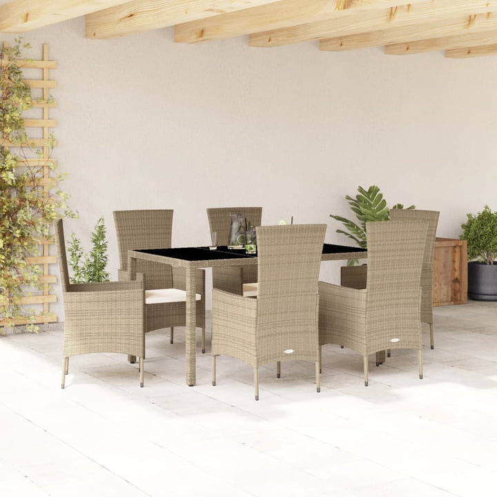 Set Mobilier De Grădină Cu Perne, 5 Piese, Bej, Poliratan