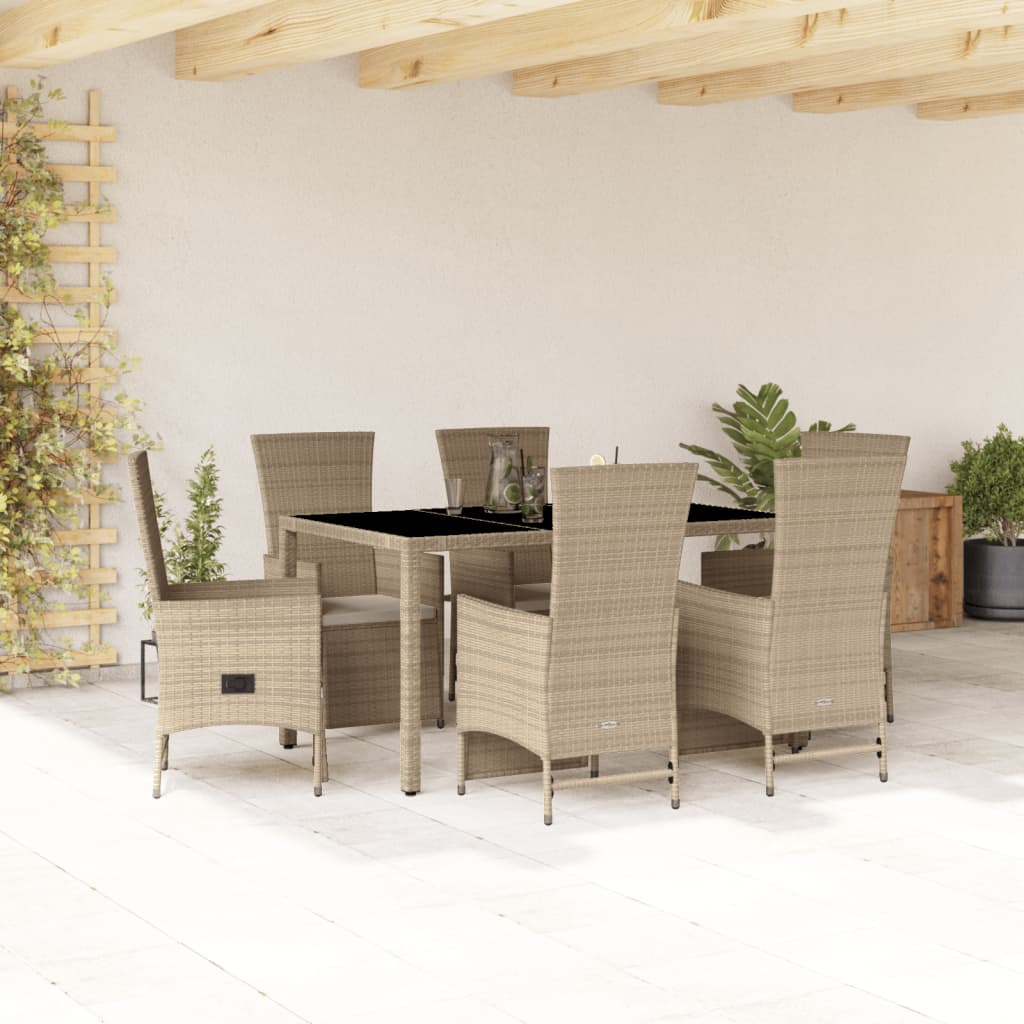 Set Mobilier De Grădină Cu Perne, 5 Piese, Bej, Poliratan