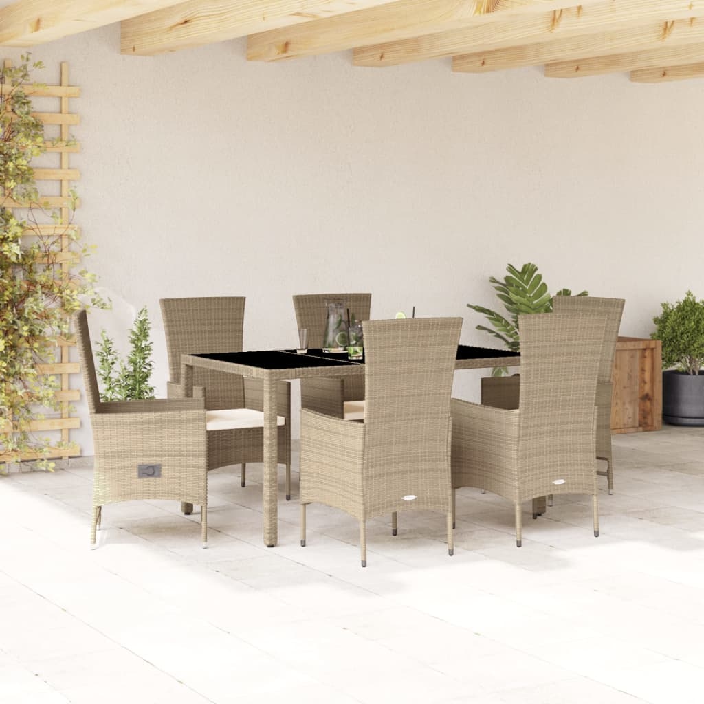 Set Mobilier De Grădină Cu Perne, 5 Piese, Bej, Poliratan