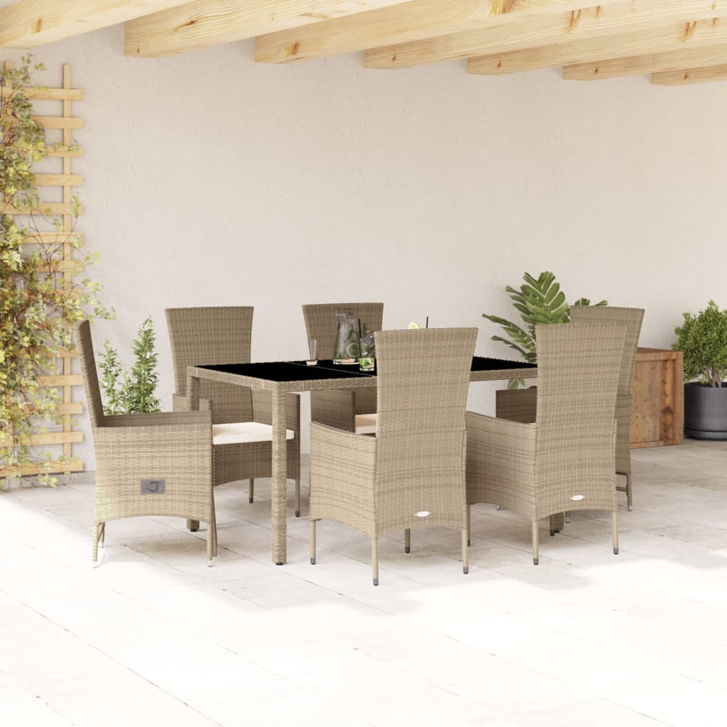 Set Mobilier De Grădină Cu Perne, 5 Piese, Bej, Poliratan