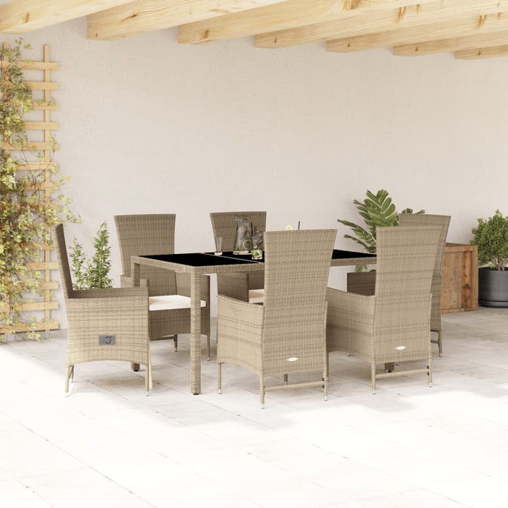 Set Mobilier De Grădină Cu Perne, 5 Piese, Bej, Poliratan