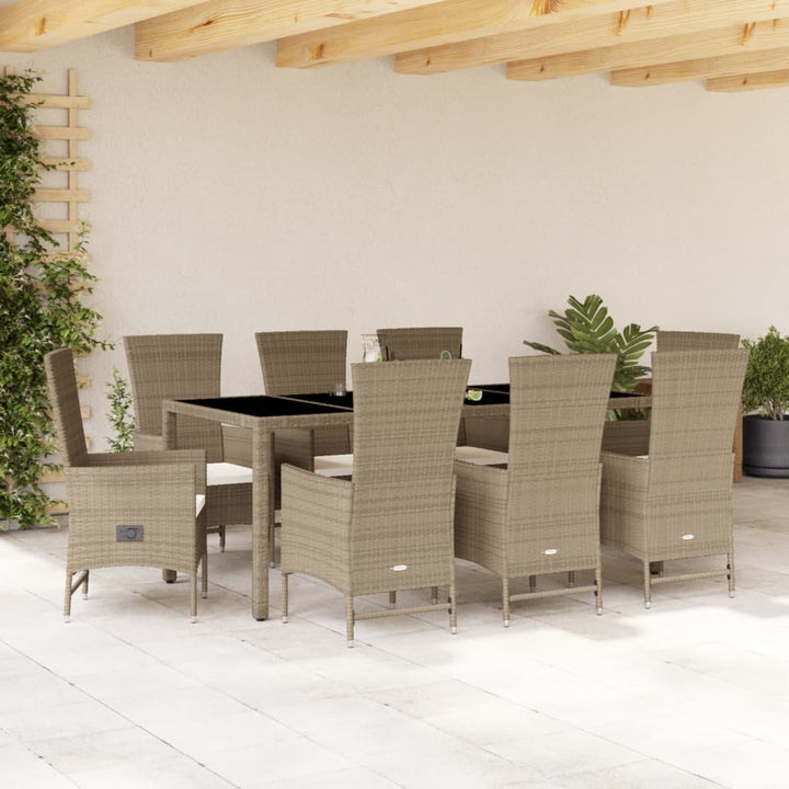 Set Mobilier De Grădină Cu Perne, 5 Piese, Bej, Poliratan