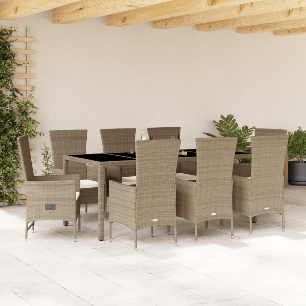 Set Mobilier De Grădină Cu Perne, 5 Piese, Bej, Poliratan