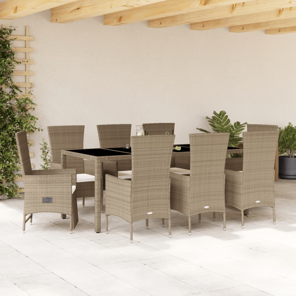 Set Mobilier De Grădină Cu Perne, 5 Piese, Bej, Poliratan