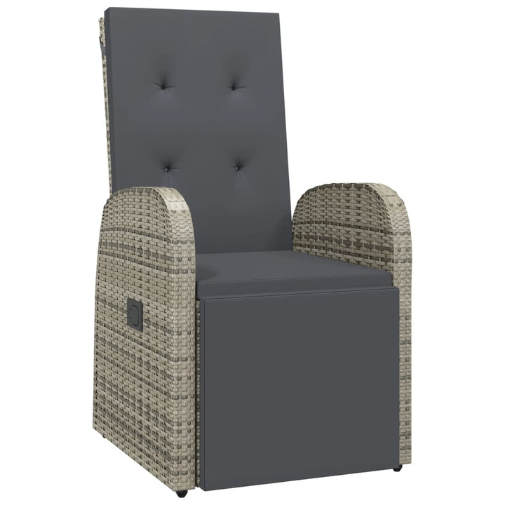 Set Mobilier Grădină Cu Perne, 9 Piese, Gri, Poliratan