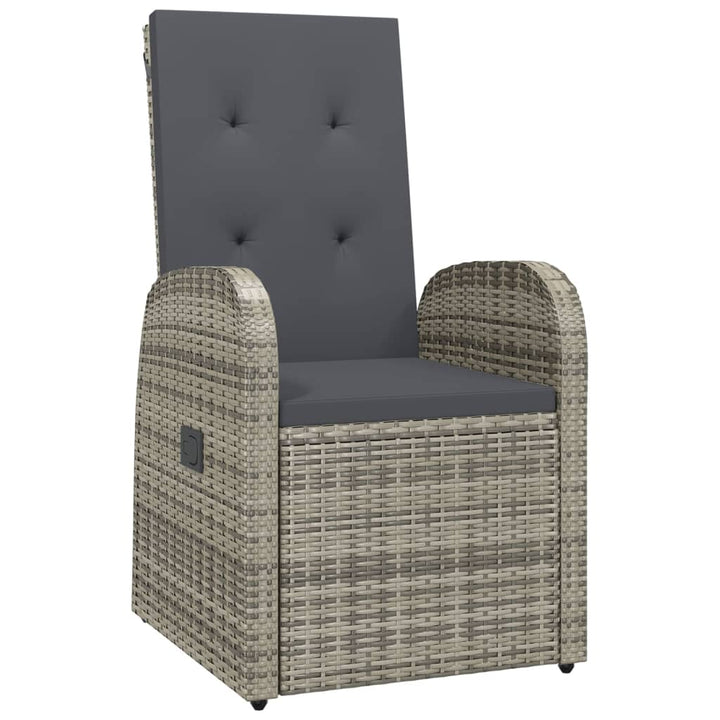 Set Mobilier Grădină Cu Perne, 9 Piese, Gri, Poliratan