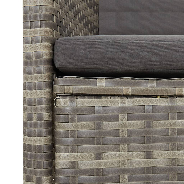 Set Mobilier Grădină Cu Perne, 9 Piese, Gri, Poliratan