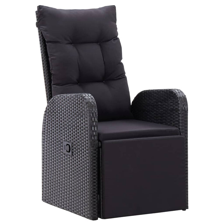 Set Mobilier De Grădină Cu Perne, 9 Piese, Negru, Poliratan