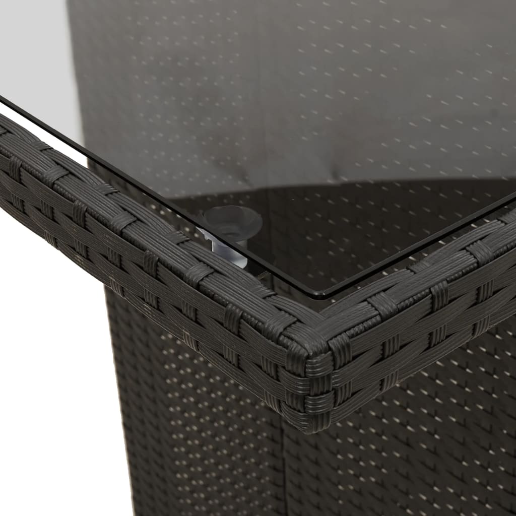 Set Mobilier De Grădină Cu Perne, 9 Piese, Negru, Poliratan