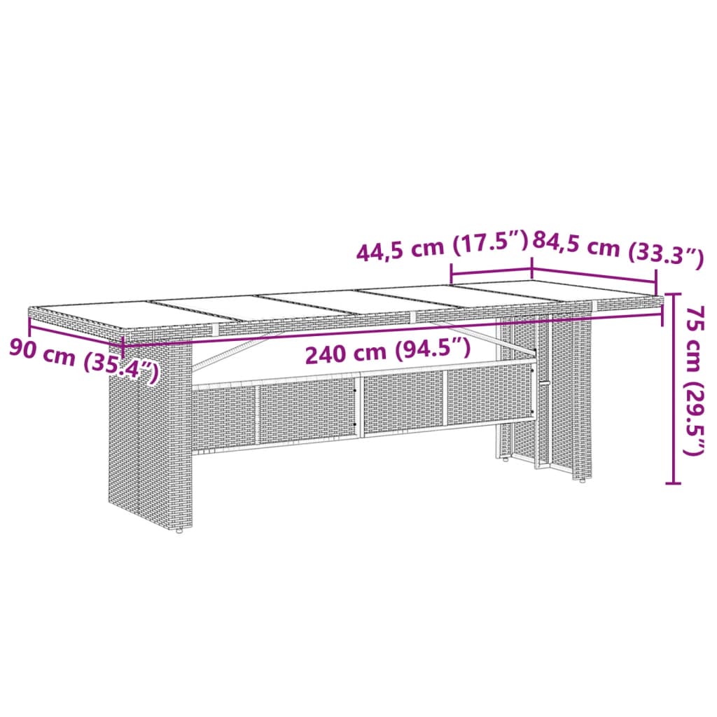 Set Mobilier De Grădină Cu Perne, 9 Piese, Negru, Poliratan