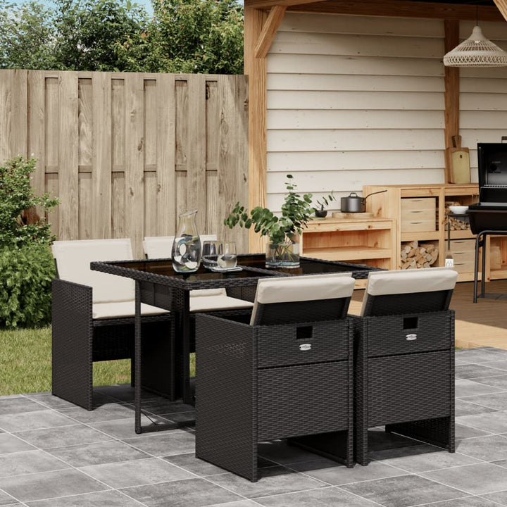 Set Mobilier De Grădină, 5 Piese, Cu Perne, , Poliratan