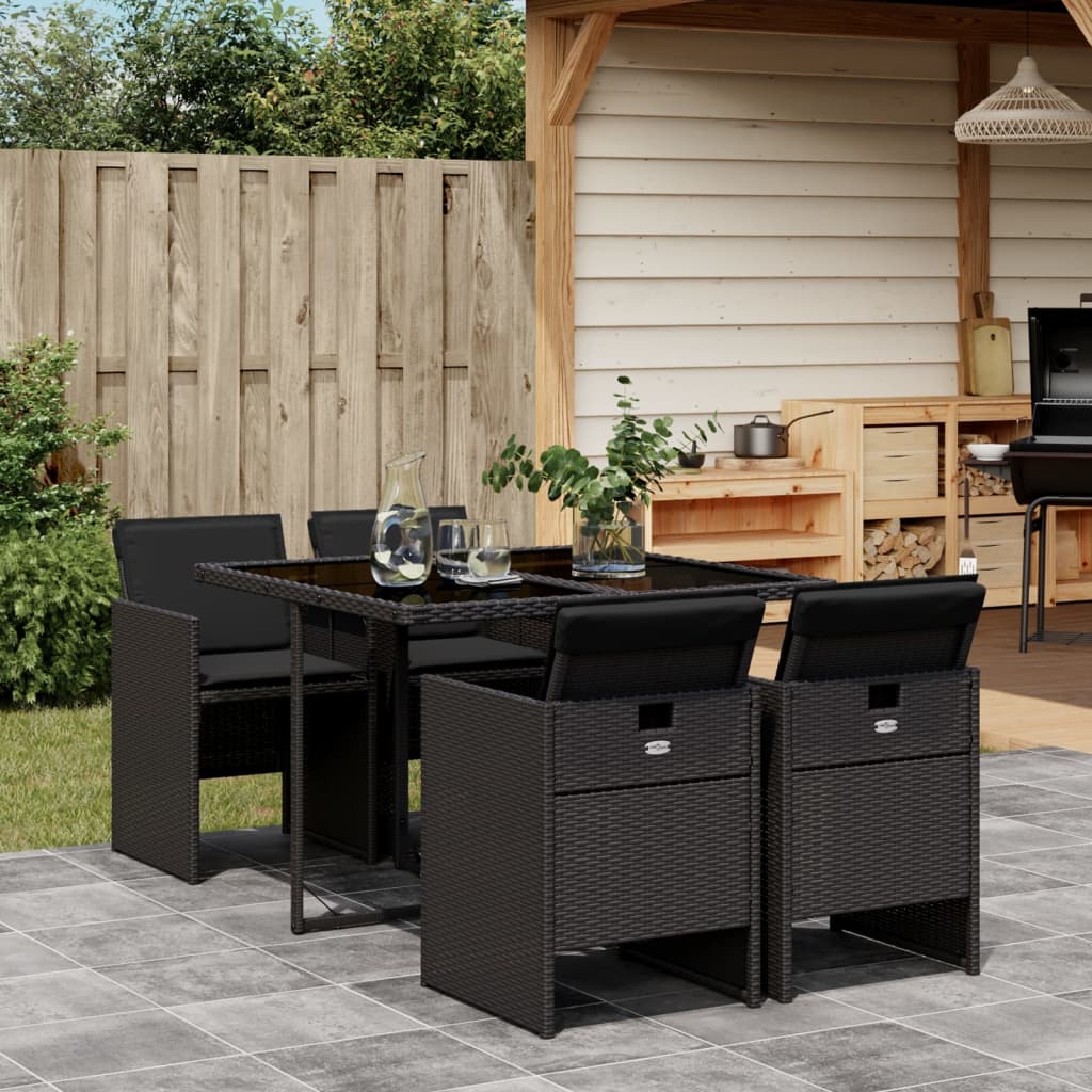 Set Mobilier De Grădină, 5 Piese, Cu Perne, , Poliratan