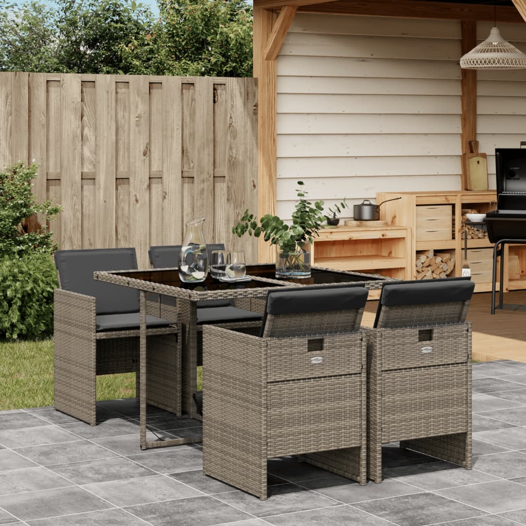 Set Mobilier De Grădină, 5 Piese, Cu Perne, , Poliratan