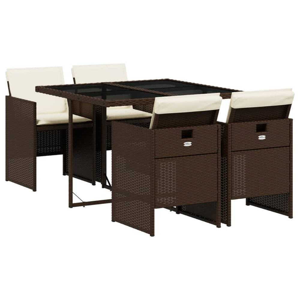 Set Mobilier De Grădină, 5 Piese, Cu Perne, , Poliratan