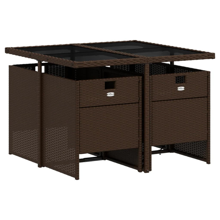 Set Mobilier De Grădină, 5 Piese, Cu Perne, , Poliratan