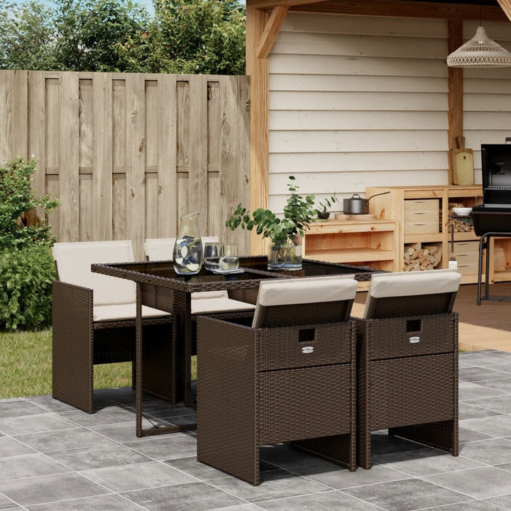 Set Mobilier De Grădină, 5 Piese, Cu Perne, , Poliratan