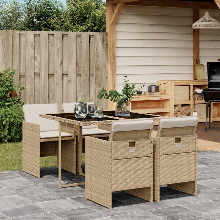 Set Mobilier De Grădină, 5 Piese, Cu Perne, , Poliratan