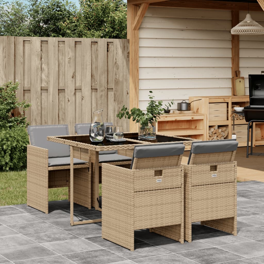 Set Mobilier De Grădină, 5 Piese, Cu Perne, , Poliratan