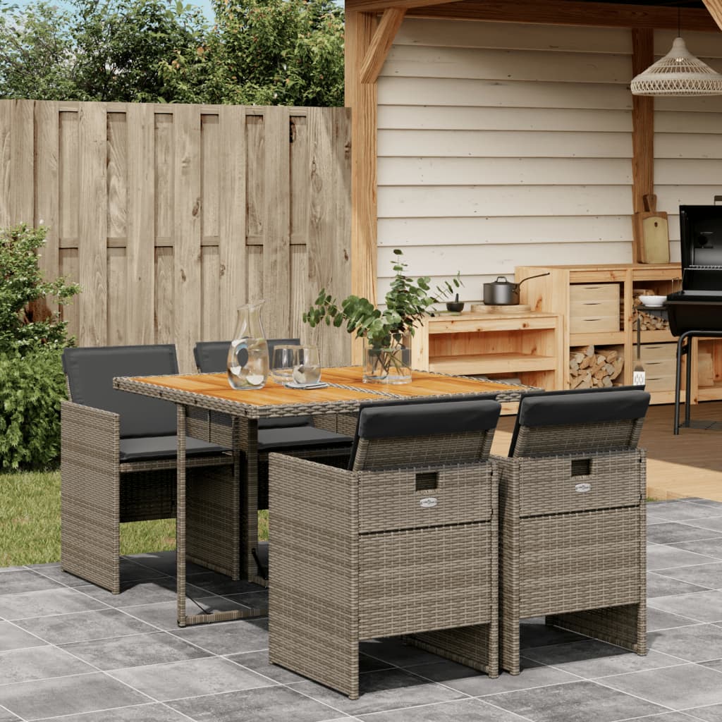 Set Mobilier De Grădină, 5 Piese, Cu Perne, , Poliratan