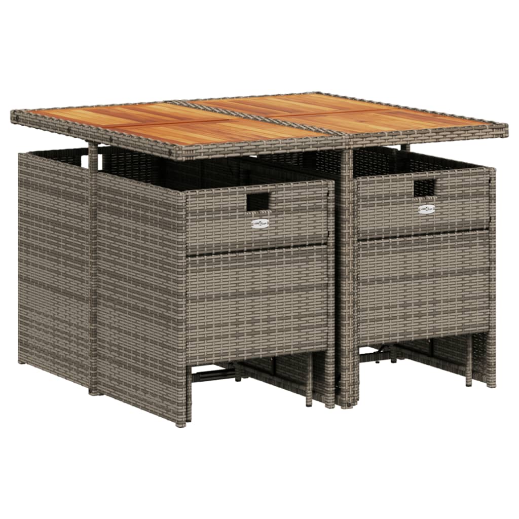 Set Mobilier Grădină Cu Perne, 9 Piese, , Poliratan
