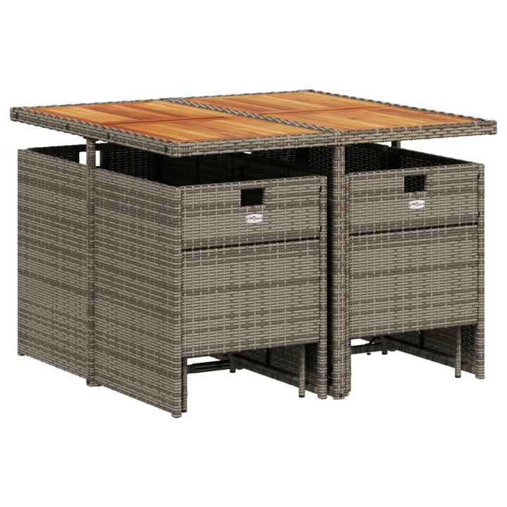 Set Mobilier Grădină Cu Perne, 9 Piese, , Poliratan