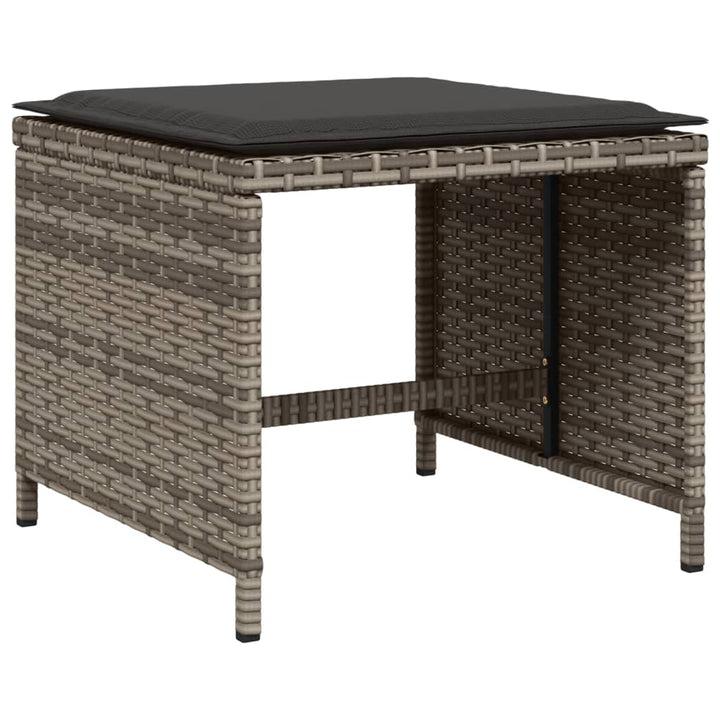 Set Mobilier Grădină Cu Perne, 9 Piese, , Poliratan