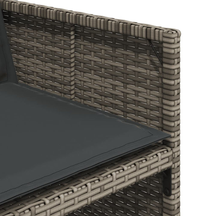 Set Mobilier Grădină Cu Perne, 9 Piese, , Poliratan